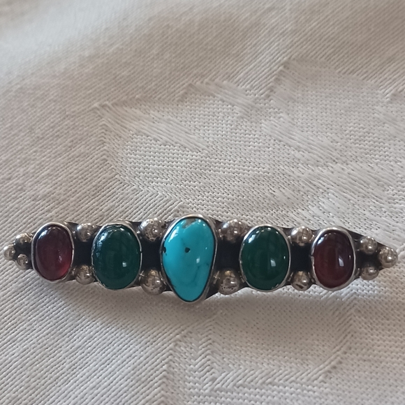 Vintage Navajo Betty Ann Lee Graduated Bar Pin, Sterling Silver - Picture 2 of 10